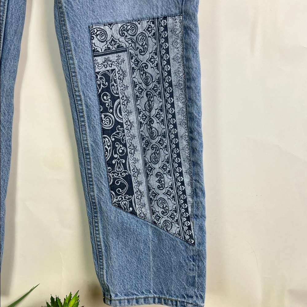 Maje Patched Boyfriend Jeans Blue US 0 France 34 - Picture 5 of 12